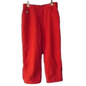 DREAM JEANNES BY QUACKER FACTORY Orange Stretch JEANS SIZE  Medium Heart Bling